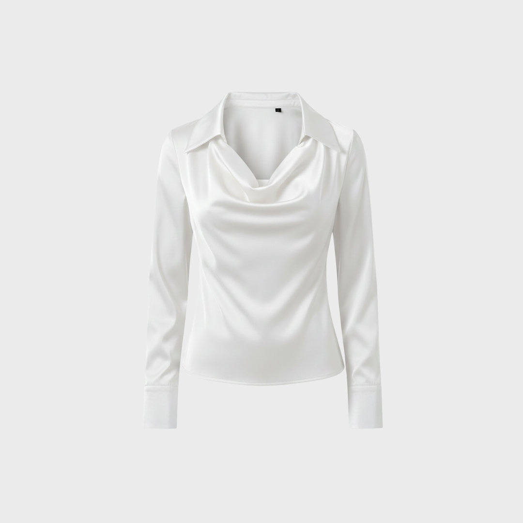 Seiden Drape Bluse