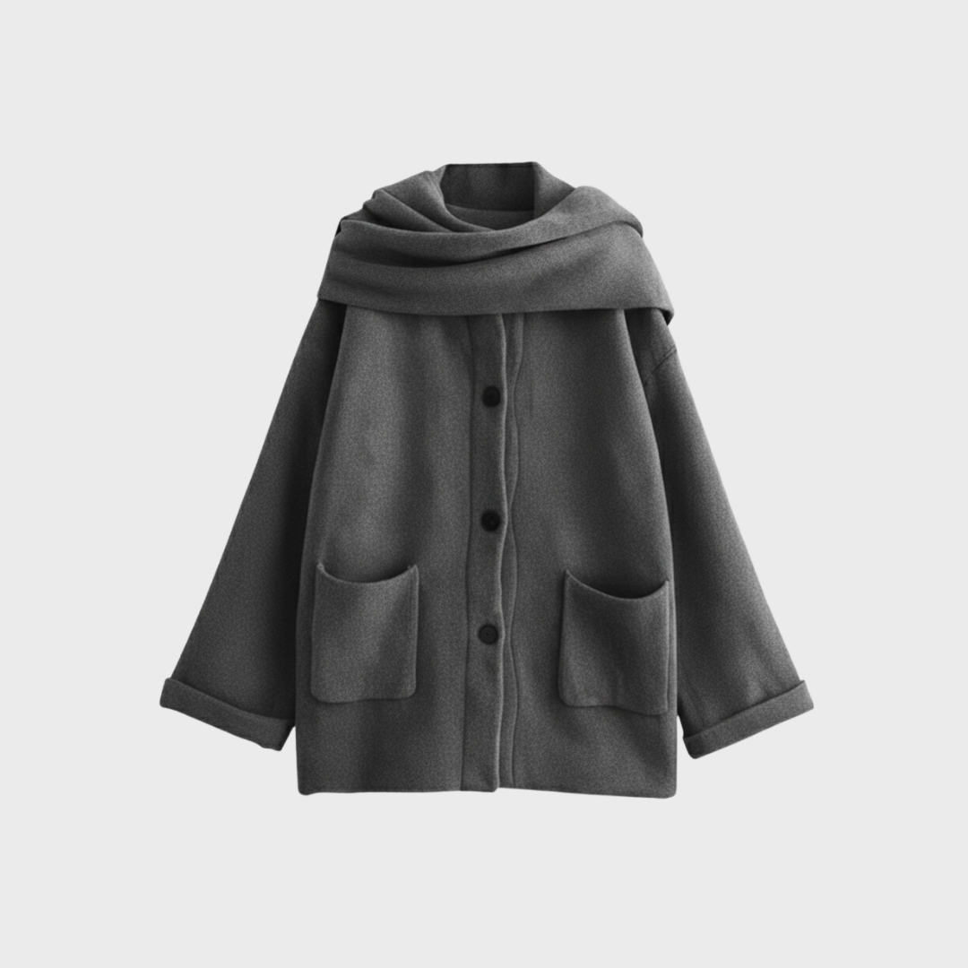 Nara Mantel mit integriertem Wickelschal