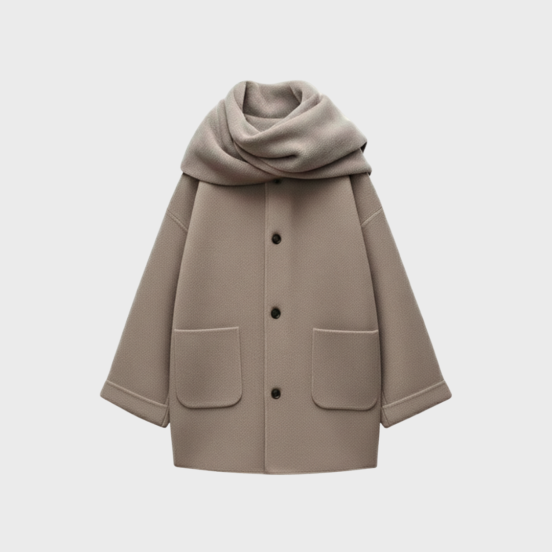 Nara Mantel mit integriertem Wickelschal