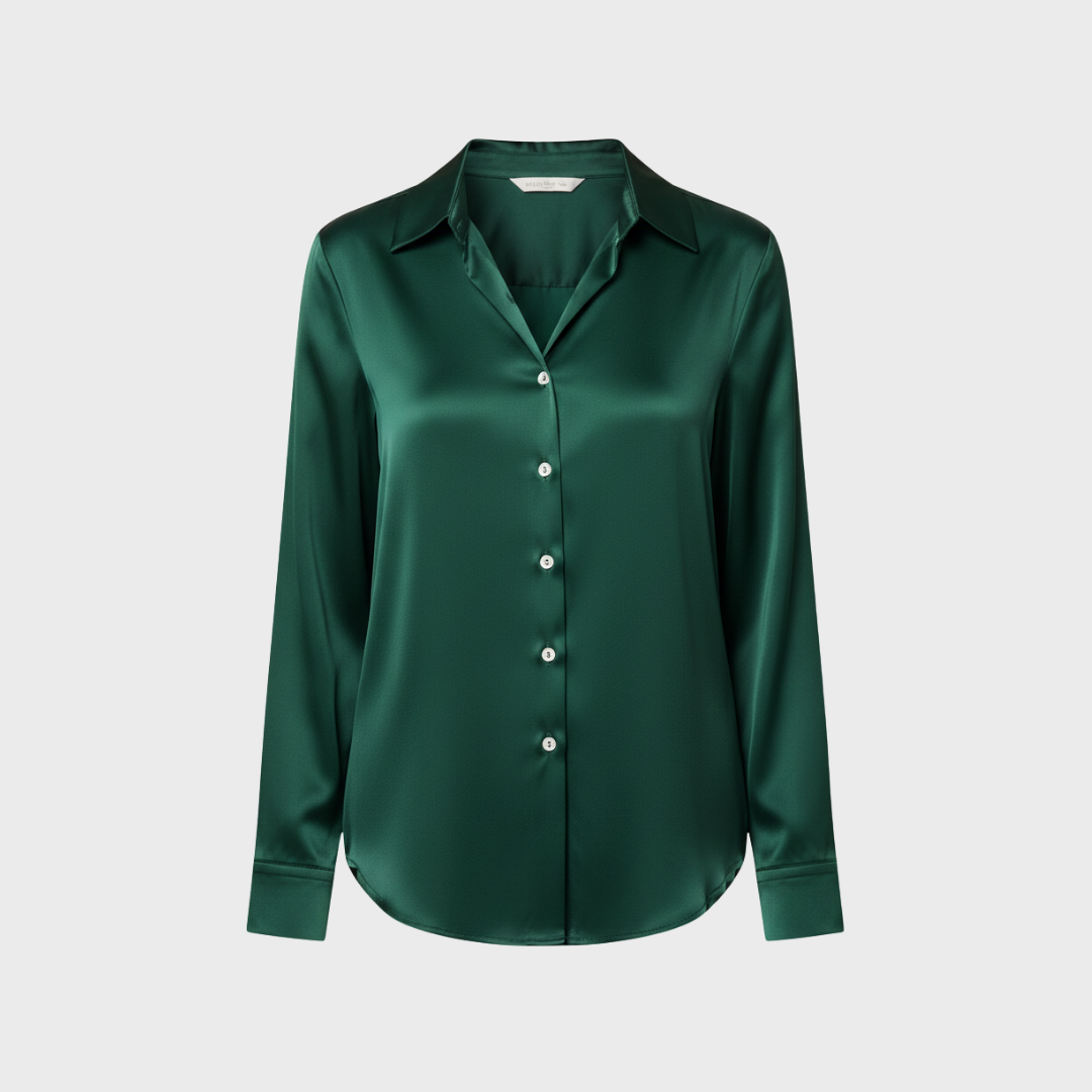 Satin-Hemdbluse