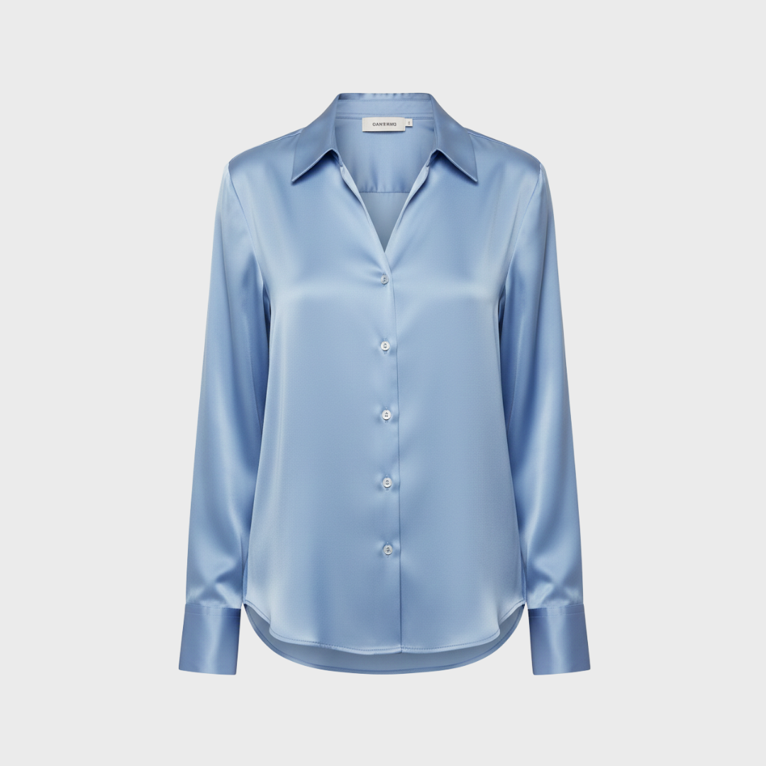 Satin-Hemdbluse